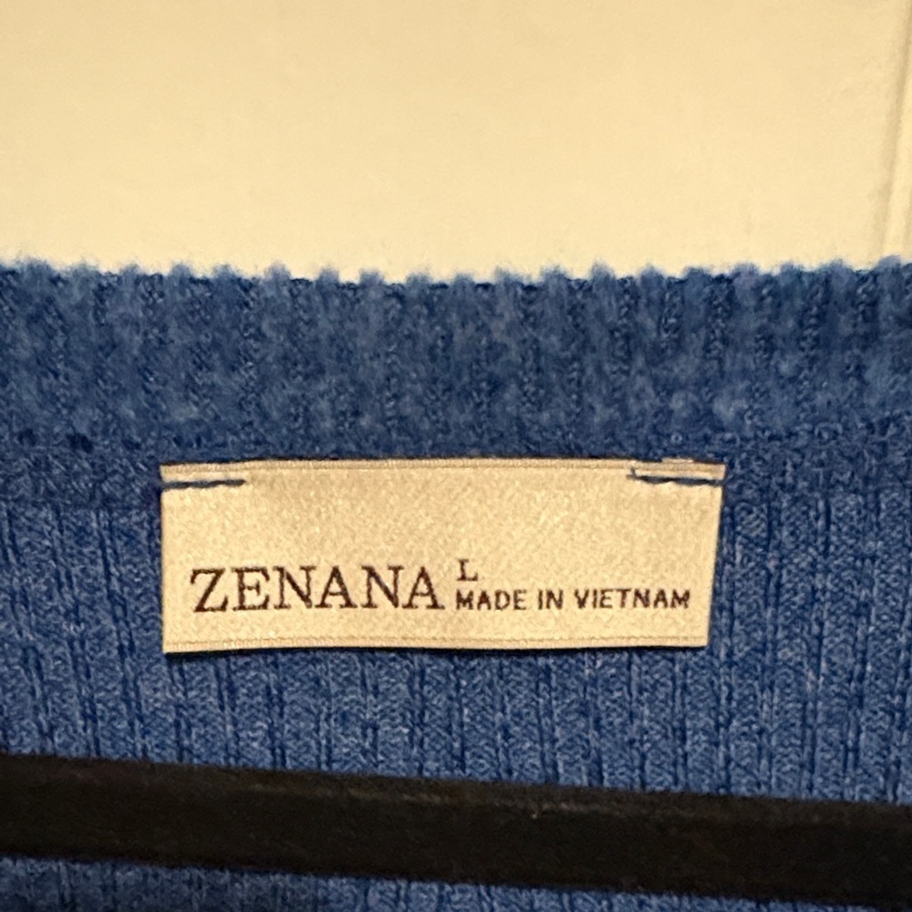 Zenana Outfitters Blue V-Neck Sweater - Picture 2 of 5